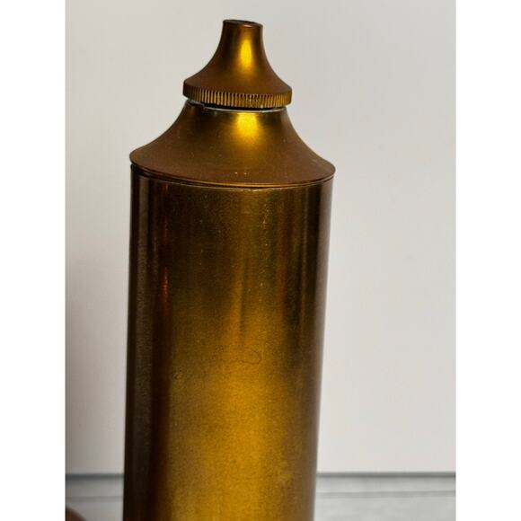 Vintage MCM Brass Oil Candlesticks Set of 3 - Picture 2 of 8